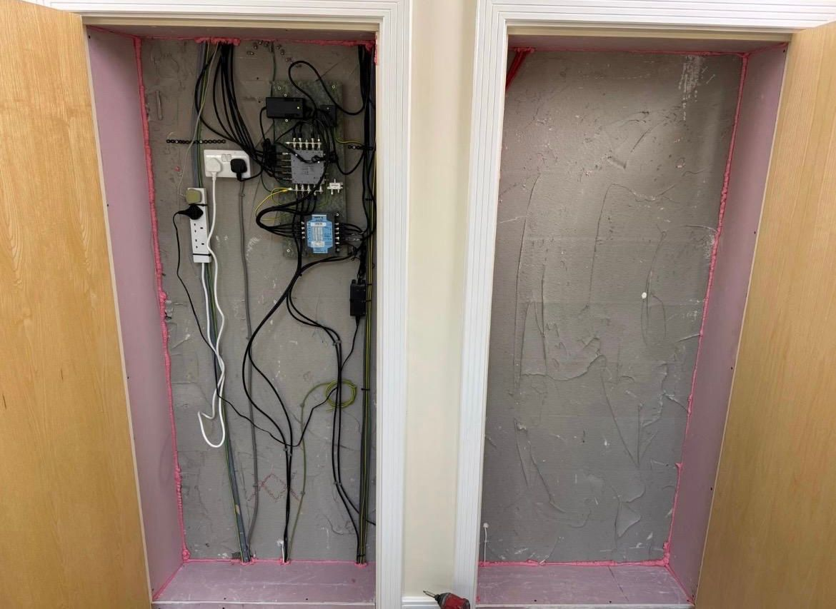 Service cupboard first-fix electrical installation